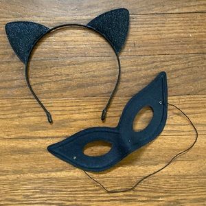 Black Cat woman headband and mask